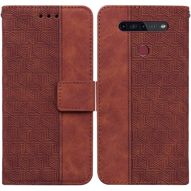 Geometric Embossed Leather Phone Case, For LG K41S / K51S, For LG K61, For LG K42, For LG K50 / Q60