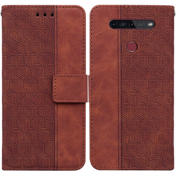 Geometric Embossed Leather Phone Case, For LG K41S / K51S, For LG K61, For LG K42, For LG K50 / Q60