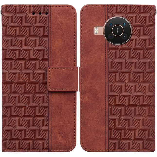 Geometric Embossed Leather Phone Case, For Nokia X10 / X20