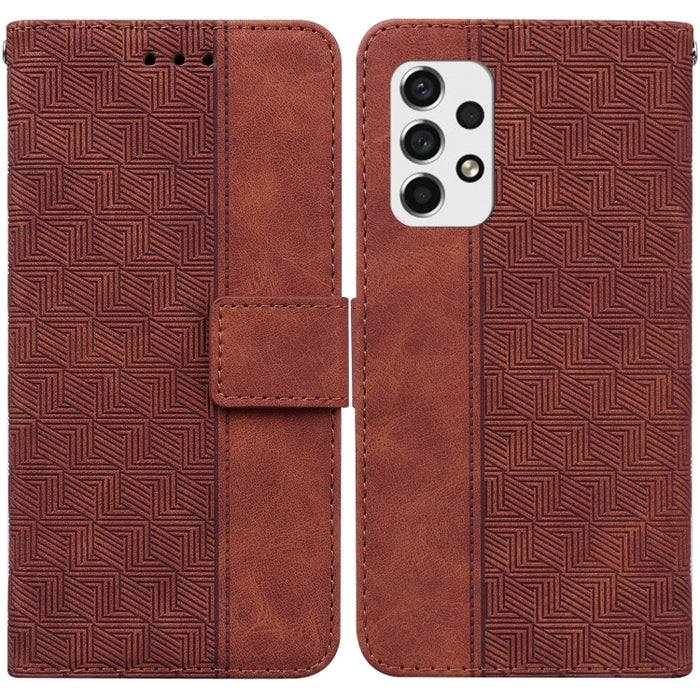 Geometric Embossed Leather Phone Case, For Samsung Galaxy A33 5G, For Samsung Galaxy A40, For Samsung Galaxy A50 / A30s / A50s, For Samsung Galaxy A53 5G