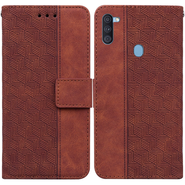 Geometric Embossed Leather Phone Case, For Samsung Galaxy A11 / M11 EU Version, For Samsung Galaxy A41, For Samsung Galaxy A02s 164.2mm US Version, For Samsung Galaxy A02s 166.5mm EU Version