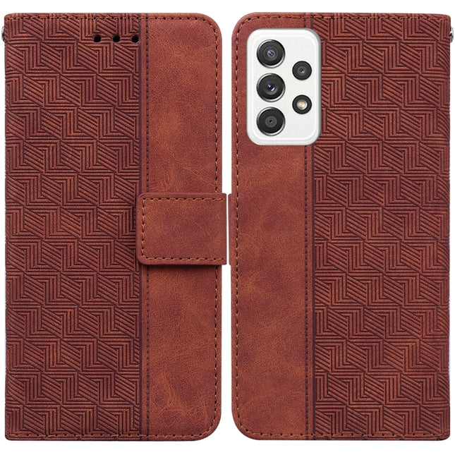 Geometric Embossed Leather Phone Case, For Samsung Galaxy M42 5G, For Samsung Galaxy A51, For Samsung Galaxy A51 5G, For Samsung Galaxy A52 4G / 5G