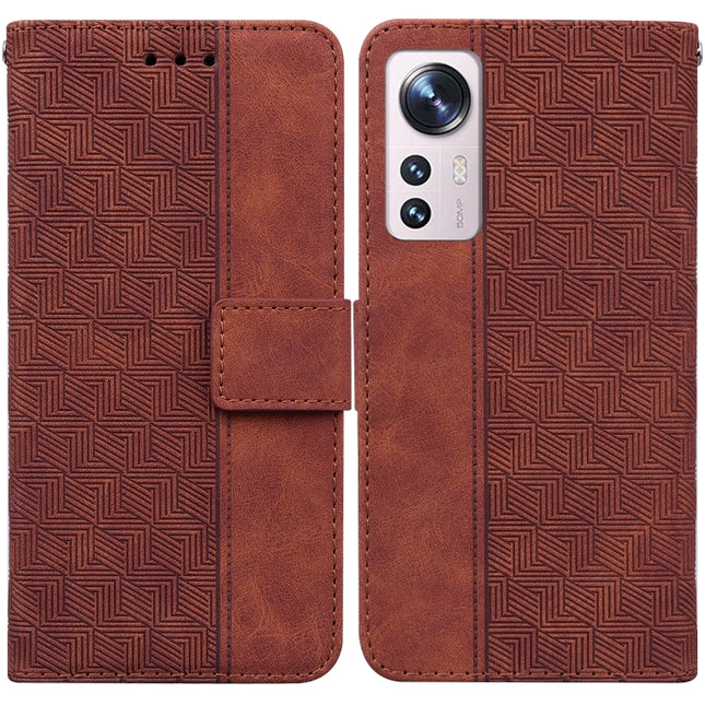 Geometric Embossed Leather Phone Case, For Xiaomi 12 / 12X, For Xiaomi 12 Pro, For Xiaomi Mi 10T Lite 5G, For Xiaomi Mi 10T Pro 5G / 10T 5G
