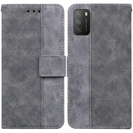 Geometric Embossed Leather Phone Case, For Xiaomi Poco M3 / Redmi 9 Power, For Xiaomi Poco M4 Pro, For Xiaomi Poco X3 NFC / Poco X3, For Xiaomi Poco X4 Pro 5G