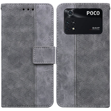 Geometric Embossed Leather Phone Case, For Xiaomi Poco M3 / Redmi 9 Power, For Xiaomi Poco M4 Pro, For Xiaomi Poco X3 NFC / Poco X3, For Xiaomi Poco X4 Pro 5G