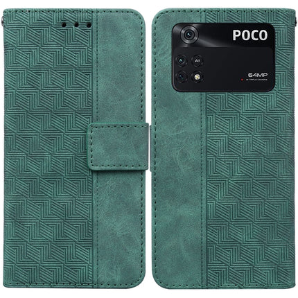 Geometric Embossed Leather Phone Case, For Xiaomi Poco M3 / Redmi 9 Power, For Xiaomi Poco M4 Pro, For Xiaomi Poco X3 NFC / Poco X3, For Xiaomi Poco X4 Pro 5G