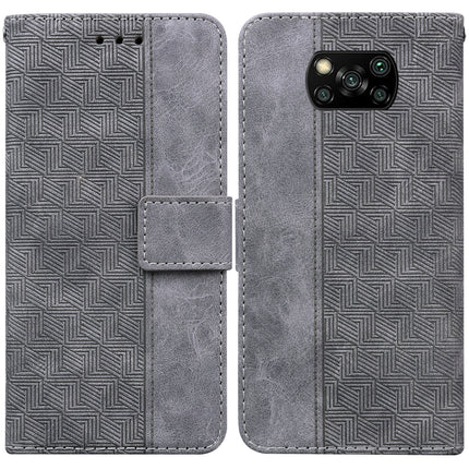 Geometric Embossed Leather Phone Case, For Xiaomi Poco M3 / Redmi 9 Power, For Xiaomi Poco M4 Pro, For Xiaomi Poco X3 NFC / Poco X3, For Xiaomi Poco X4 Pro 5G