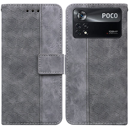 Geometric Embossed Leather Phone Case, For Xiaomi Poco M3 / Redmi 9 Power, For Xiaomi Poco M4 Pro, For Xiaomi Poco X3 NFC / Poco X3, For Xiaomi Poco X4 Pro 5G