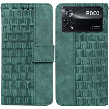Geometric Embossed Leather Phone Case, For Xiaomi Poco M3 / Redmi 9 Power, For Xiaomi Poco M4 Pro, For Xiaomi Poco X3 NFC / Poco X3, For Xiaomi Poco X4 Pro 5G