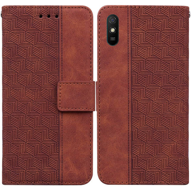Geometric Embossed Leather Phone Case, For Xiaomi Redmi 9A, For Xiaomi Redmi 9C, For Xiaomi Redmi 10 / 10 Prime, For Xiaomi Redmi K40 / K40 Pro / Mi 11i
