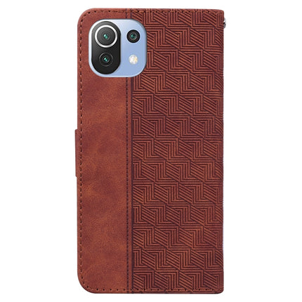 Geometric Embossed Leather Phone Case, For Xiaomi Mi 11 Lite 5G / 4G