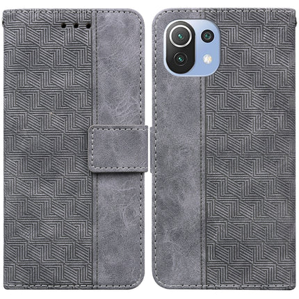 Geometric Embossed Leather Phone Case, For Xiaomi Mi 11 Lite 5G / 4G
