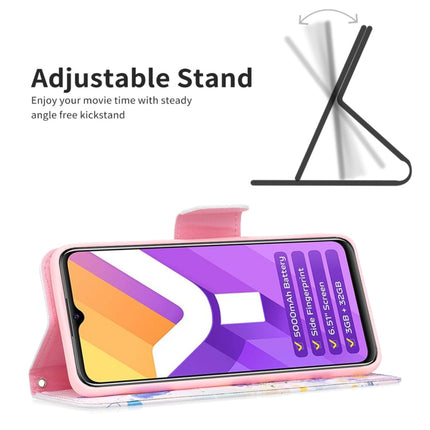 Colored Drawing Pattern Leather Phone Case, For vivo Y15s