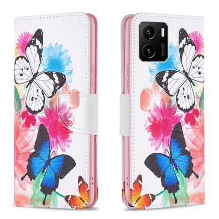 Colored Drawing Pattern Leather Phone Case, For vivo Y15s