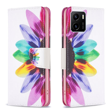 Colored Drawing Pattern Leather Phone Case, For vivo Y15s