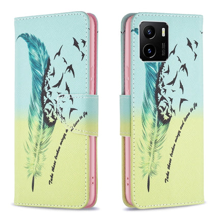 Colored Drawing Pattern Leather Phone Case, For vivo Y15s