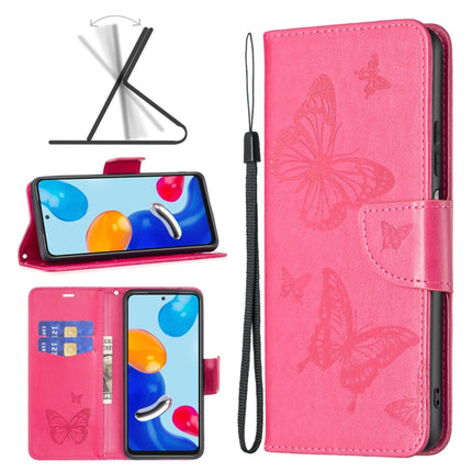 Two Butterflies Embossing Leather Phone Case, For Xiaomi Redmi Note 11 Global, For Samsung Galaxy A23 5G