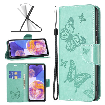 Two Butterflies Embossing Leather Phone Case, For Xiaomi Redmi Note 11 Global, For Samsung Galaxy A23 5G