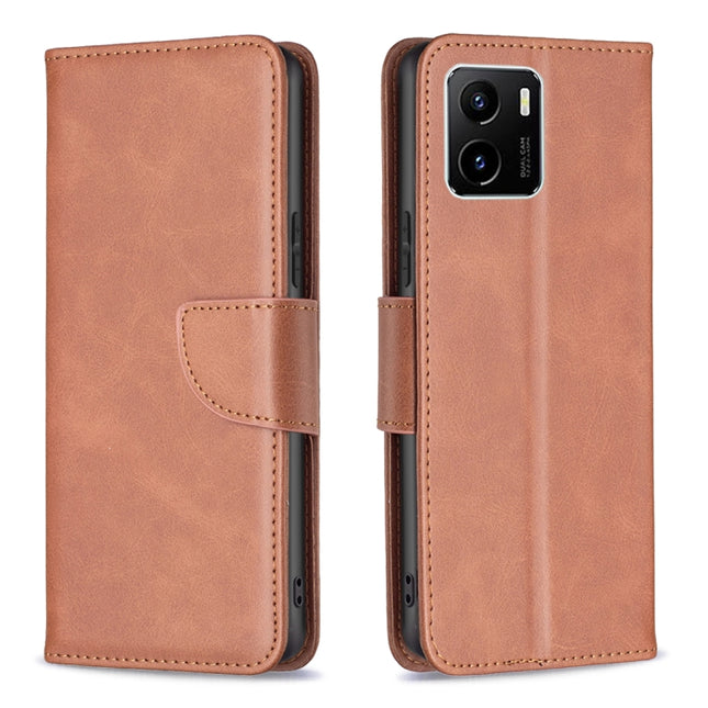 Lambskin Texture Pure Color Horizontal Flip Leather Phone Case, For vivo Y15s
