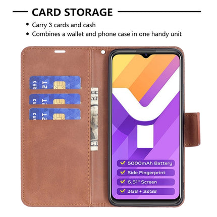 Lambskin Texture Pure Color Horizontal Flip Leather Phone Case, For vivo Y15s