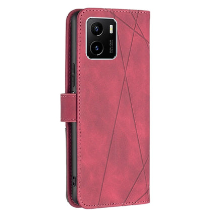 Rhombus Texture Magnetic Buckle Horizontal Flip Leather Phone Case, For vivo Y15s