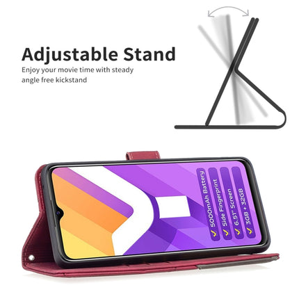 Rhombus Texture Magnetic Buckle Horizontal Flip Leather Phone Case, For vivo Y15s