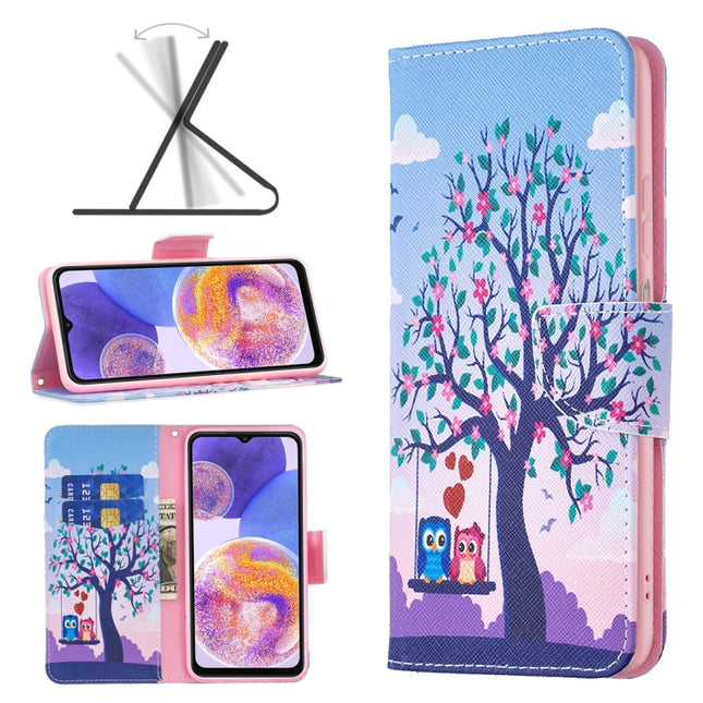 Colored Drawing Pattern Flip Leather Phone Case, For Samsung Galaxy A23 5G