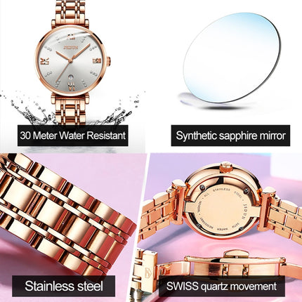 JIN SHI DUN 6533 Women Fashion Waterproof Ultra-thin Quartz Watch