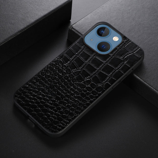 Funda de piel de vacuno con capa superior de cocodrilo, para iPhone 13 mini, para iPhone 12 mini, para iPhone 12/12 Pro, para iPhone 12 Pro Max