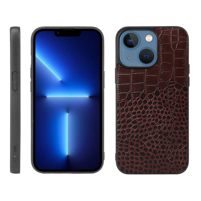 Funda de piel de vacuno con capa superior de cocodrilo, para iPhone 13 mini, para iPhone 12 mini, para iPhone 12/12 Pro, para iPhone 12 Pro Max