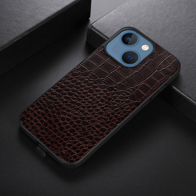 Funda de piel de vacuno con capa superior de cocodrilo, para iPhone 13 mini, para iPhone 12 mini, para iPhone 12/12 Pro, para iPhone 12 Pro Max