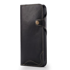 Denior Ölwachs-Rindsleder-Magnetknopf-Horizontal-Flip-Lederhülle mit Kartenfächern und Geldbörse, für iPhone 6, für iPhone 6 Plus / 6s Plus, für iPhone 7 / 8, für iPhone 7 Plus / 8 Plus, für iPhone X / XS, für Galaxy S8, für iPhone XR, für Galaxy S8 Plus