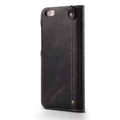 Denior Ölwachs-Rindsleder-Magnetknopf-Horizontal-Flip-Lederhülle mit Kartenfächern und Geldbörse, für iPhone 6, für iPhone 6 Plus / 6s Plus, für iPhone 7 / 8, für iPhone 7 Plus / 8 Plus, für iPhone X / XS, für Galaxy S8, für iPhone XR, für Galaxy S8 Plus