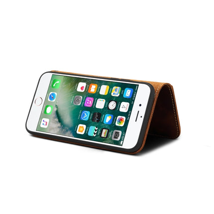 Denior Oil Wax Cowhide Magnetic Button Horizontal Flip Leather Case with Card Slots & Wallet, For iPhone 6, For iPhone 6 Plus / 6s Plus, For iPhone 7 / 8, For iPhone 7 Plus / 8 Plus, For iPhone X / XS, For Galaxy S8