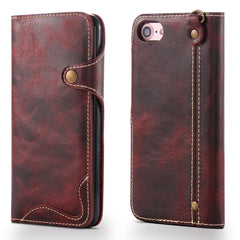 Denior Oil Wax Cowhide Magnetic Button Horizontal Flip Leather Case with Card Slots & Wallet, For iPhone 6, For iPhone 6 Plus / 6s Plus, For iPhone 7 / 8, For iPhone 7 Plus / 8 Plus, For iPhone X / XS, For Galaxy S8, For iPhone XR, For Galaxy S8 Plus