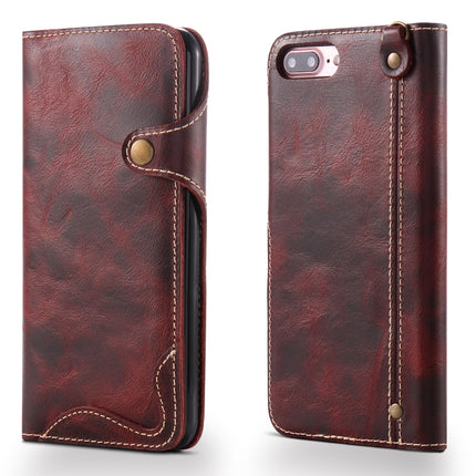 Denior Oil Wax Cowhide Magnetic Button Horizontal Flip Leather Case with Card Slots & Wallet, For iPhone 6, For iPhone 6 Plus / 6s Plus, For iPhone 7 / 8, For iPhone 7 Plus / 8 Plus, For iPhone X / XS, For Galaxy S8
