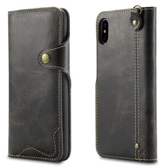 Denior Oil Wax Cowhide Magnetic Button Horizontal Flip Leather Case with Card Slots & Wallet, For iPhone 6, For iPhone 6 Plus / 6s Plus, For iPhone 7 / 8, For iPhone 7 Plus / 8 Plus, For iPhone X / XS, For Galaxy S8, For iPhone XR, For Galaxy S8 Plus