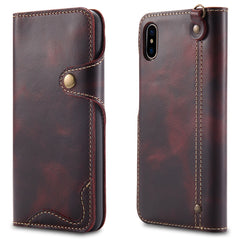 Denior Oil Wax Cowhide Magnetic Button Horizontal Flip Leather Case with Card Slots & Wallet, For iPhone 6, For iPhone 6 Plus / 6s Plus, For iPhone 7 / 8, For iPhone 7 Plus / 8 Plus, For iPhone X / XS, For Galaxy S8, For iPhone XR, For Galaxy S8 Plus