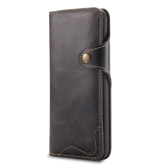 Denior Oil Wax Cowhide Magnetic Button Horizontal Flip Leather Case with Card Slots & Wallet, For iPhone XS Max, For Galaxy S9, For Galaxy S9 Plus, For Galaxy Note 8, For Galaxy Note9, For Huawei Mate 20, For Huawei Mate 20 Pro, For Galaxy S10