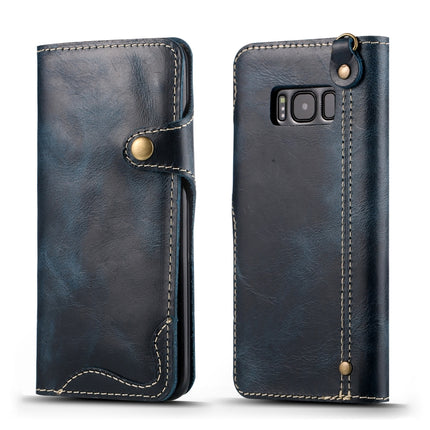 Denior Ölwachs-Rindsleder-Magnetknopf-Horizontal-Flip-Lederhülle mit Kartenfächern und Geldbörse, für iPhone XS Max, für Galaxy S9, für Galaxy S9 Plus, für Galaxy Note 8, für Galaxy Note9, für Huawei Mate 20, für Huawei Mate 20 Pro, für Galaxy S10