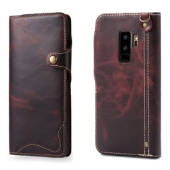 Denior Oil Wax Cowhide Magnetic Button Horizontal Flip Leather Case with Card Slots & Wallet, For iPhone XS Max, For Galaxy S9, For Galaxy S9 Plus, For Galaxy Note 8, For Galaxy Note9, For Huawei Mate 20, For Huawei Mate 20 Pro, For Galaxy S10