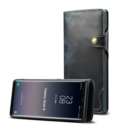 Denior Ölwachs-Rindsleder-Schutzhülle mit Magnetknopf, horizontales Klappetui mit Kartenfächern und Geldbörse, für Galaxy S10e, für Galaxy S10 Plus, für Galaxy Note 10, für Galaxy Note 10 Plus, für iPhone 11, für iPhone 11 Pro, für iPhone 11 Pro Max