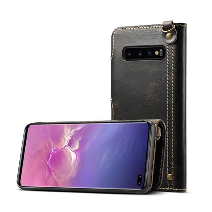Denior Oil Wax Cowhide Magnetic Button Horizontal Flip Leather Case with Card Slots & Wallet, For Galaxy Note9, For Huawei Mate 20, For Huawei Mate 20 Pro, For Galaxy S10, For Galaxy S10e, For Galaxy S10 Plus