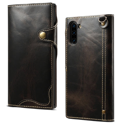 Denior Oil Wax Cowhide Magnetic Button Horizontal Flip Leather Case with Card Slots & Wallet, For Galaxy Note 10, For Galaxy Note 10 Plus, For iPhone 11, For iPhone 11 Pro, For iPhone 11 Pro Max