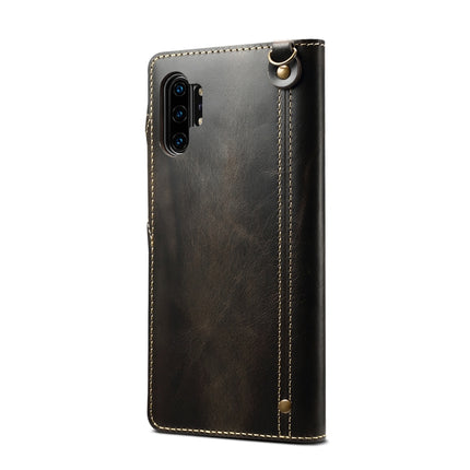 Denior Oil Wax Cowhide Magnetic Button Horizontal Flip Leather Case with Card Slots & Wallet, For Galaxy Note 10 Plus, For iPhone 11, For iPhone 11 Pro, For iPhone 11 Pro Max