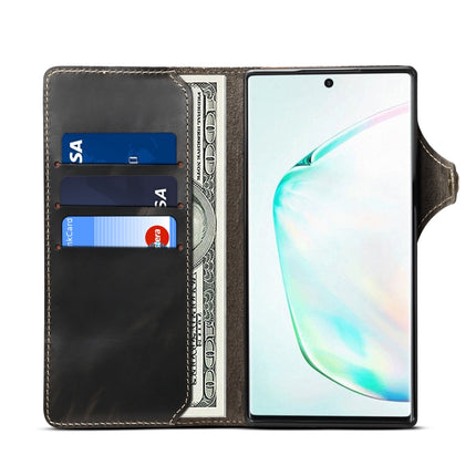 Denior Oil Wax Cowhide Magnetic Button Horizontal Flip Leather Case with Card Slots & Wallet, For Galaxy Note 10 Plus, For iPhone 11, For iPhone 11 Pro, For iPhone 11 Pro Max