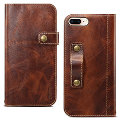 Denior Oil Wax Cowhide DK Magnetic Button Horizontal Flip Leather Case with Holder & Card Slots & Wallet, For iPhone 7 / 8, For iPhone 7 Plus / 8 Plus, For iPhone X / XS, For iPhone XR, For iPhone XS Max, For Galaxy S10, For iPhone 11, For Galaxy S10 Plus