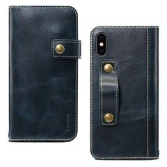 Denior Oil Wax Cowhide DK Magnetic Button Horizontal Flip Leather Case with Holder & Card Slots & Wallet, For iPhone 7 / 8, For iPhone 7 Plus / 8 Plus, For iPhone X / XS, For iPhone XR, For iPhone XS Max, For Galaxy S10, For iPhone 11, For Galaxy S10 Plus