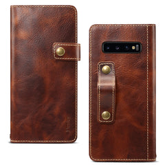 Denior Oil Wax Cowhide DK Magnetic Button Horizontal Flip Leather Case with Holder & Card Slots & Wallet, For iPhone 7 / 8, For iPhone 7 Plus / 8 Plus, For iPhone X / XS, For iPhone XR, For iPhone XS Max, For Galaxy S10, For iPhone 11, For Galaxy S10 Plus