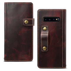 Denior Oil Wax Cowhide DK Magnetic Button Horizontal Flip Leather Case with Holder & Card Slots & Wallet, For iPhone 7 / 8, For iPhone 7 Plus / 8 Plus, For iPhone X / XS, For iPhone XR, For iPhone XS Max, For Galaxy S10, For iPhone 11, For Galaxy S10 Plus